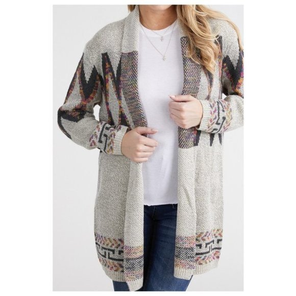grais hill Sweaters - 🆕Tribal Open Front Cardigan Sweater
